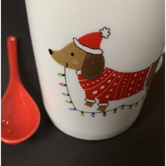 Dachshund Dog Christmas Mug Holiday Coffee Mug and Spoon Set - Picture 6 of 6